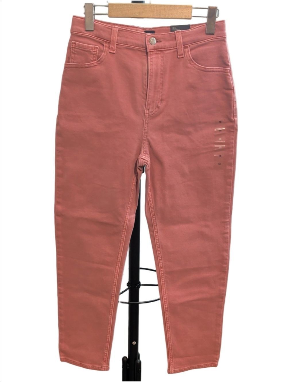 GAP Kids Girls Size 16 Pink Mom Jeans High Rise Straight Adjustable Waist NWT
